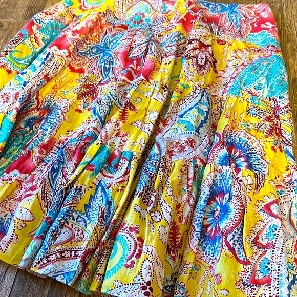 Lauren Ralph Lauren Women's Linen Skirt Geometric Hippie Colorful XL - Picture 2 of 6